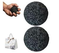 Callus Ball for Hand, Natural Volcanic Rock Moon Grip Ball for Skin Conditioning & Toughening, Hand Strengthener & Climbing Grip Trainer for Rock Climbers, Weightlifters & Gymnasts (2)