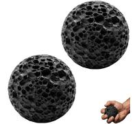 Callus Building Ball for Hand, Moon Grip Rock for Skin Conditioning & Grip Training, Weightlifting Hand Callus Trainer, Anti-Sweat Textured Climbing Accessory (2PCS*Black)