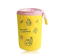 CALLYSONIC 1 x Pencil Case, Telescopic Pencil Case with Zip, Pencil Case, Stand Up Pencil Case for Girls, Boys, Children, Students, Pink V, Normal