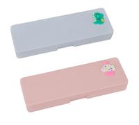 CALLYSONIC 2 x Pencil Case, Hard EVA Pencil Case, Small Pencil Case, Plastic Pencil Case, Pencil Case, Pencil Case, Aesthetic, Pencil Case for School, Office, pink, simplicity