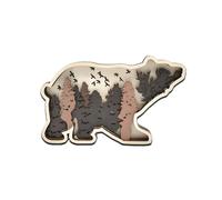 CALLYSONIC 3D Wooden Animals Carving Sculptures Ornament, 20.5 x 12 cm, Multi-Layered Wood, Forest, Animal, Polar Bear, Engraving Craft for Living Room, Decorative Home Accessories, Desk Decoration