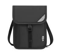 CALLYSONIC Neck Pouch with RFID Protection, Small, Lightweight Chest Pocket, Anti-Theft Mobile Phone Shoulder Bag, Travel Purse with Reflector Stripes for Passport, Credit Cards, Smartphone, Coins