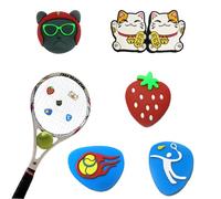 CALLYSONIC Pack of 5 Tennis Racket Dampeners, Tennis Racket Shock Absorber Children, Cartoon Damper Tennis Racket for Tennis Rackets and Badminton Rackets, Ideal for Training and Competition