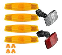CALLYSONIC Pack of 6 Spoke Reflectors Bicycle, Cat's Eyes Bicycle, Rear Reflector, Yellow, Rectangular Reflector, Self-Adhesive, for Motorcycle, Bicycle, Scooter, Tractors (V)