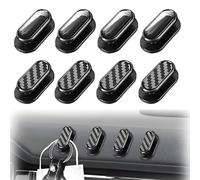 CALLYSONIC Pack of 8 Mini Car Self-Adhesive Hooks, Small Adhesive Hooks, Black, Multifunctional Hooks, No Drilling for Charging Cable, Keys, Headphones, Wallet (Black 2)