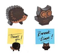 CALLYSONIC Wooden Card Holder, Hedgehog Owl Place Card Holder, Table Stand, Menu Card Holder, 2 Wooden Message Boxes, Clip Holder for Picture Notes, Photo Card Holder for Birthday, Banquet