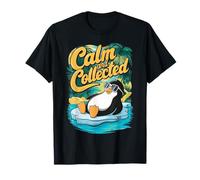 Calm and Collected Penguin Sunglasses Tropical Summer Design T-Shirt