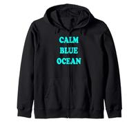 Calm Blue Ocean Mindful Meditation Mantra Zip Hoodie
