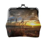 Calm Coastal Scene Printing Small Coin Purse, Lightweight Travel Wallet for Sightseeing Tours and Shopping Sprees