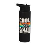 Calm Collective - Retro Helicopter Vintage Pilot Aviation Stainless Steel Insulated Water Bottle