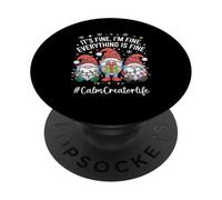 Calm Creator Gnome Everything Is Fine Funny Christmas PopSockets Adhesive PopGrip