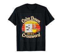 Calm Down and Do A Crossword Funny Coffee T-Shirt