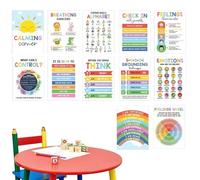 Calm Down Corner Coping Skills Posters, Emotions And Mindfulness Wall Art For Classroom, Kids Feelings Wheel Chart Emotions Poster For Counselors Therapists Teachers Elementary Homeschool