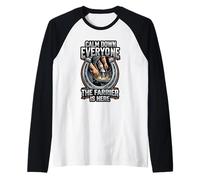 Calm Down Everyone The Farrier is Here Horseshoer Raglan Baseball Tee