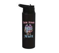 Calm Down It's A Newfie Dog Lover Newfoundland Stainless Steel Insulated Water Bottle
