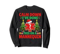 Calm Down I've Done First Responder Paramedic EMT Christmas Sweatshirt