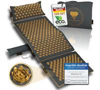 CALM ELEPHANT ORIGINAL Genuine XXL Acupressure Mat 5-Piece Set with Ergonomic Pillow, Lumbar Pillow, Foot Mat, Bag - Relieves Back, Neck & Shoulders, Reduces Stress, Meditation - Grey