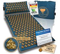 CALM ELEPHANT ORIGINAL Mandala Pro Eco Acupressure Mat with Cushion (Heat Function) Extra Intensive for Advanced Users 3-Piece Massage Mat Back Tension Relieve Acupuncture Mat Blue