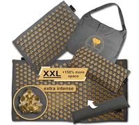 CALM ELEPHANT ORIGINAL Mandala PRO XXL Acupressure Mat 5-Piece Set, Large Size - Neck & Lumbar Pillows, Foot Mat, Bag, Heating Function, 13,064 Extra-Intense Spikes, Stress & Pain Relief - Grey