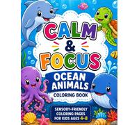 Calm & Focus Dinosaur Coloring Book: Sensory-Friendly Coloring Pages for Kids Ages 4-8