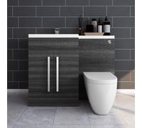 Calm Grey Left Hand Combination Vanity Unit Set with Cordoba Toilet