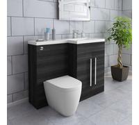 Calm Grey Right Hand Combination Vanity Unit Set with Cordoba Toilet