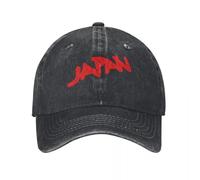 Calm Life Japan Bold Red Print Demin Cap Durable for All Seasons Men's Hats Baseball Cap Men