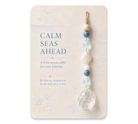Calm Light Reflecting Stone, Small Suncatcher Prism with Calm Seas Ahead Card, Worry Stone Gift for Her Him, Friendship Gift for Women Men Coworker, Desk Calming Stone