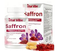 Calm Moon Capsules - Saffron Extract Supplement for Mood Support & Calm Energy - 8-in-1 with Ashwagandha & Magnesium - High Absorption Formula for Focus & Balance - 90 Vegan Capsules
