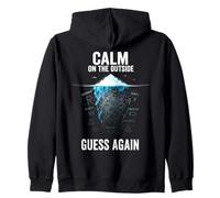 Calm on the Outside Guess Again Iceberg Zip Hoodie