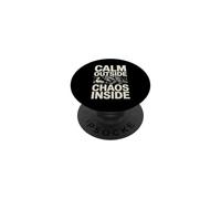 Calm Outside Chaos Inside Raccoon Duck Humor PopSockets Adhesive PopGrip
