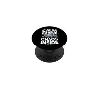 Calm Outside Chaos Inside Raccoon Duck Humor PopSockets Adhesive PopGrip