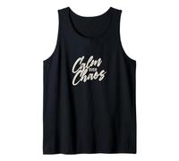 Calm Over Chaos, Encouraging Hand Lettered Message Tank Top