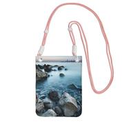 Calm Sea And Rocks Crossbody Phone Bag For Women, Small Waterproof Purse With Adjustable Strap, Lightweight Daily Travel Handbag