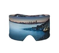 Calm Sea and Rocks Print Sleep Eye and Ear Muffs Mask - Soft & Breathable, Ideal for Travel, Meditation, and Nighttime Use