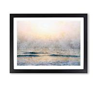 Calm Sea Painting Modern Art Framed Wall Art Print, Ready to Hang Picture for Living Room Bedroom Home Office Décor, Black A4 (34 x 25 cm)