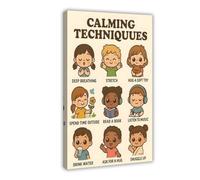 Calm Techniques for Children's Social-Emotional Learning Canvas Poster Wall Art Decor Print Picture Paintings for Living Room Bedroom Decoration 24" L X 36" W