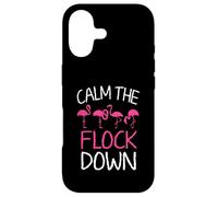 Calm The Flock Down Funny Pink Flamingo Summer Case for iPhone 17