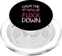 Calm The Flock Down Funny Pink Flamingo Summer PopSockets PopGrip for MagSafe