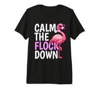 Calm the Flock Down Pink Flamingo Family Vacation Group Premium T-Shirt