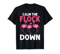 Calm The Flock Down Pink Flamingo Summer T-Shirt