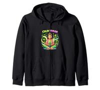 Calm Vegan Mindfulness Nature Inspired Lifestyle Art Zip Hoodie
