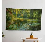 Calm Water Garden Claude Monet Wall Tapestry - 100% Cotton Back, Sublimation Printing, Vivid Colors - Bedroom, Living Room, Dorm Art Decoration