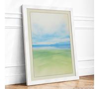 Calm Waters Coastal Framed Wall Art Print A3 (42×29.7cm) White, Wall Decor for Living Room, Bedroom, Office & Home, Ready to Hang, Art Gift