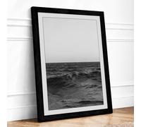 Calm Waters Minimalist Framed Wall Art Print A3 (42×29.7cm) Black, Wall Decor for Living Room, Bedroom, Office & Home, Ready to Hang, Art Gift