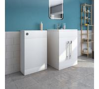 Calm White Freestanding Vanity Unit & Back to Wall Toilet Unit Set