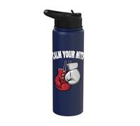 Calm Your Mits Vintage Boxing Gloves Boxer Athletes Stainless Steel Insulated Water Bottle