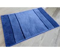 Calma Blue Bath Mat 60x90Cm - High-Low Design, Dense Pile, Non-Slip