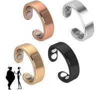 Calmara Magnetic Ring - Adjustable Stainless Steel Rings for Women and Men, with Gift Box & Adjustable Size, Energy Balance, Natural Powerful Magnets, Anxiety Reduction, No Fading (Mix-4PCS)