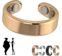 Calmara Magnetic Ring - Adjustable Stainless Steel Rings for Women and Men, with Gift Box & Adjustable Size, Energy Balance, Natural Powerful Magnets, Anxiety Reduction, No Fading (Gold)